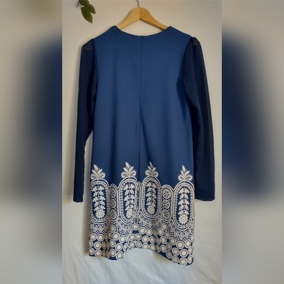 90's Y2K 60's Paisley Bohemian Sheer Sleeve Vintage Fairycore White Dress Small - Picture 6 of 7